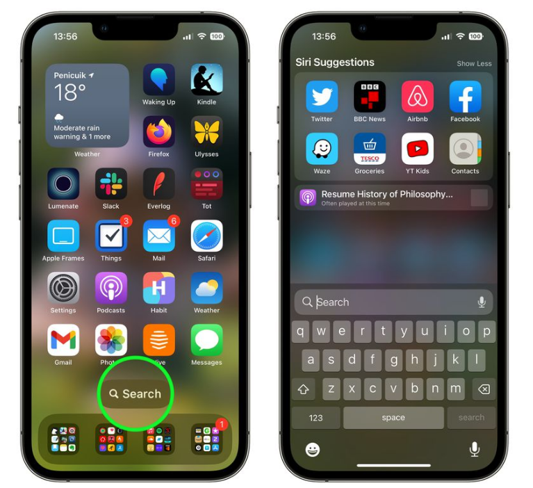 工业园区苹果手机维修分享升级到 iOS 16 后，如何删除主屏幕上的搜索按钮 
